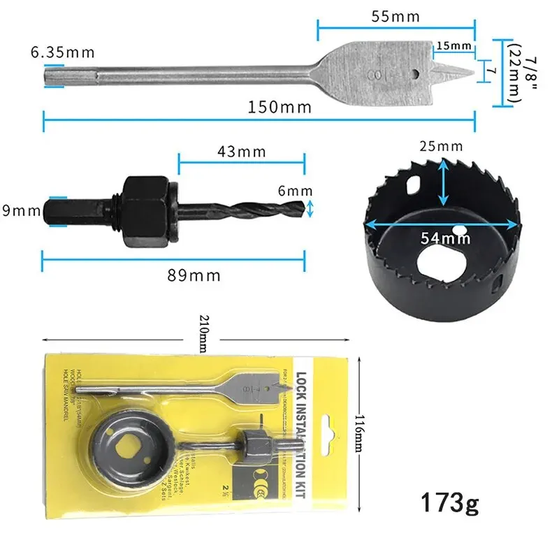 6PC 32-54mm Hole Saw Set for G - Home Improvement Center ulasan dan harga