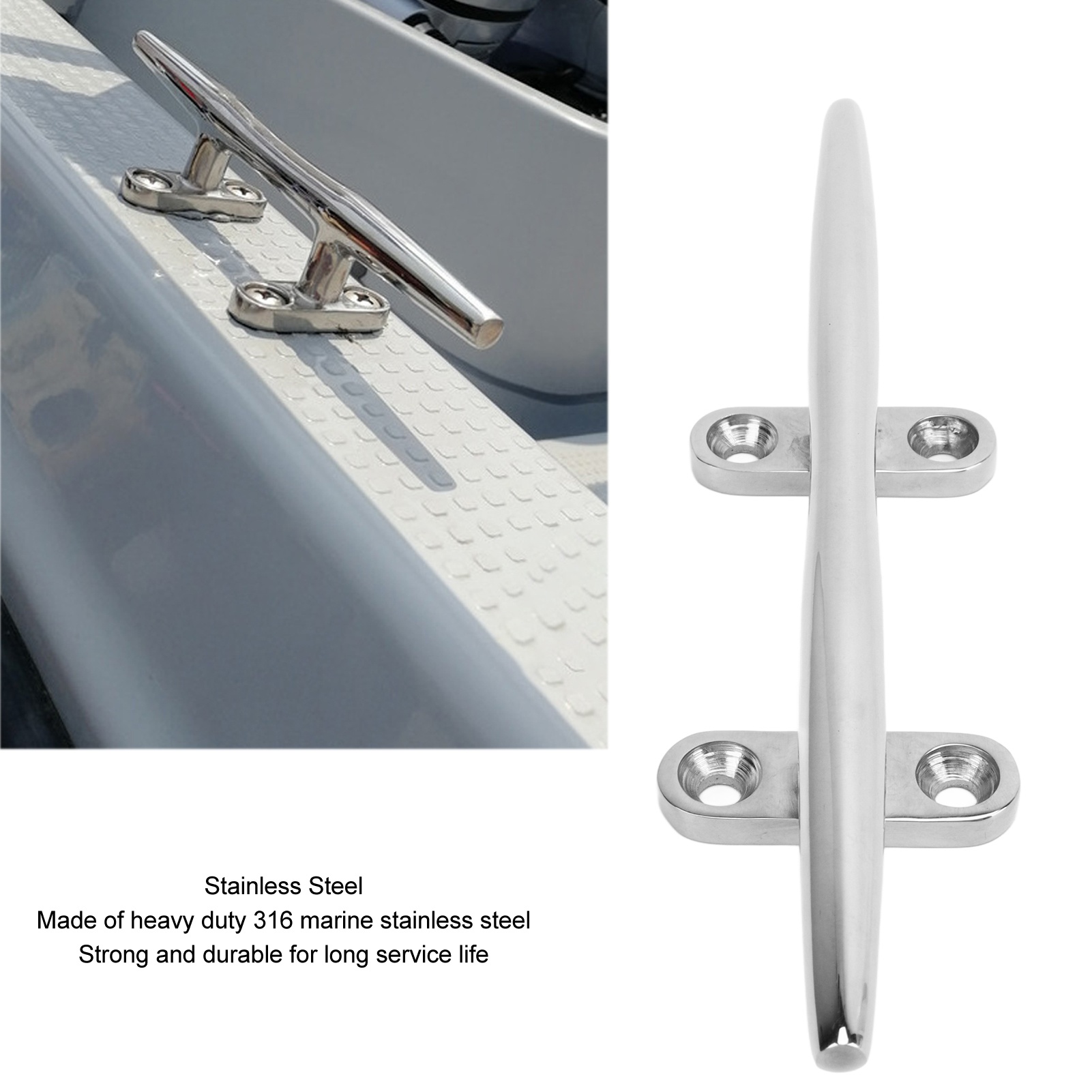 Boat Cleat Open Base Heavy Dut - Deck Screw Stainless ulasan dan harga