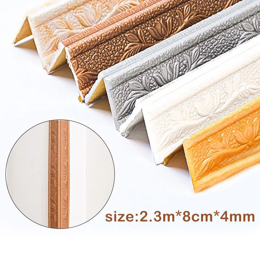 3D Self Stickers Wall Baseboar - Baseboard Molding Trim ulasan dan harga