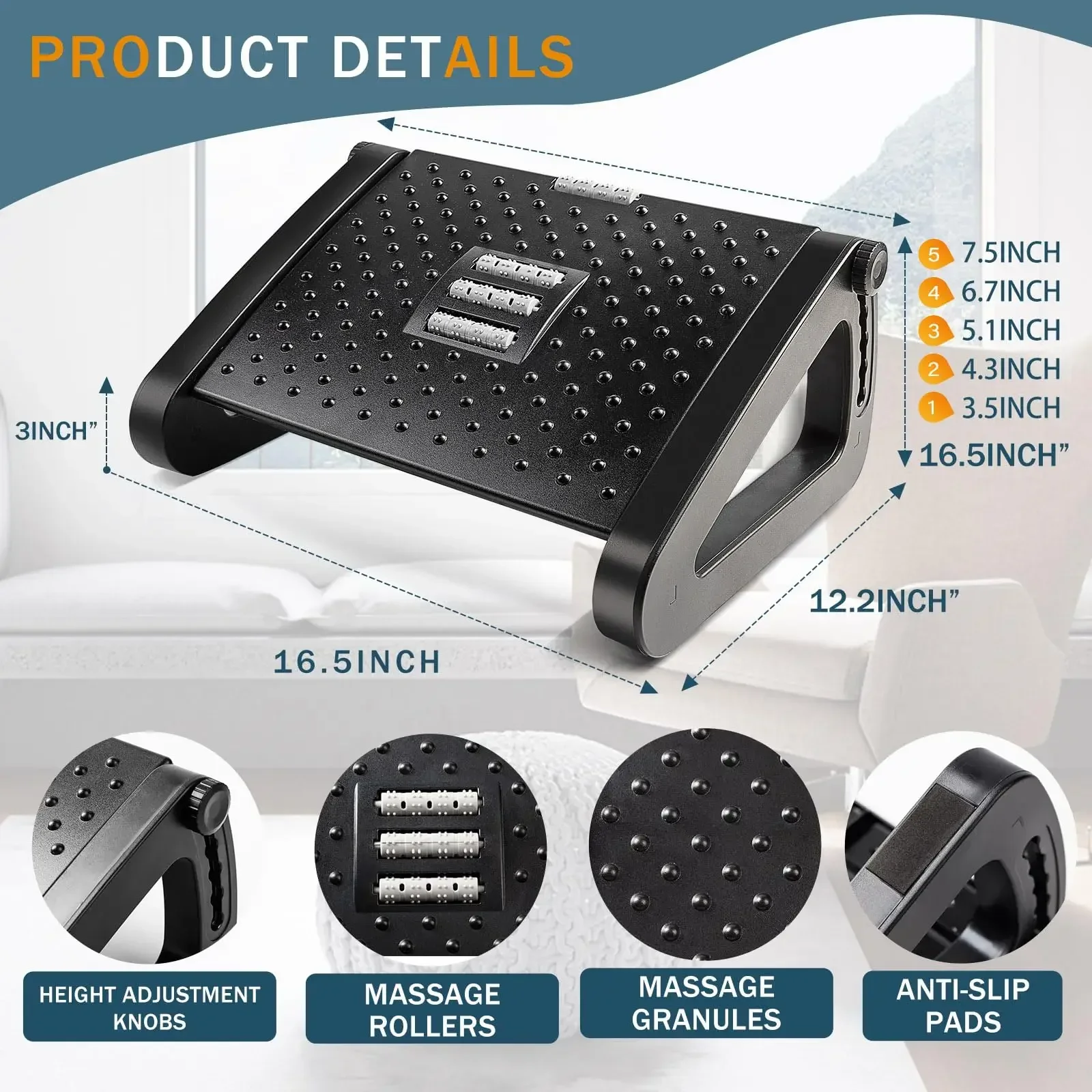 Adjustable Desk-Side Footrest  - Home Improvement Retail ulasan dan harga